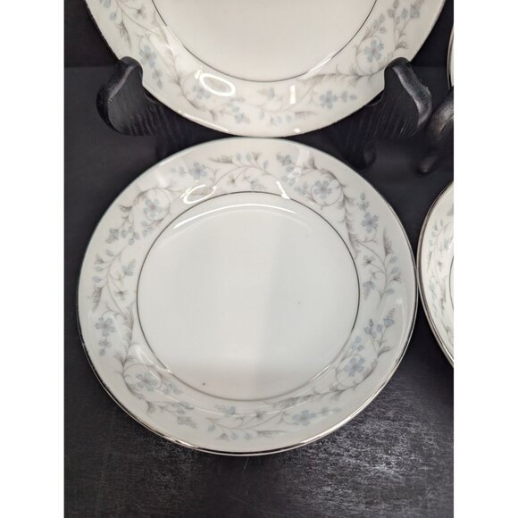 Fine China Fairlawn 8603 Floral Design Platinum Rim 5 1/2" Berry Bowl Set of 4 - Picture 5 of 10
